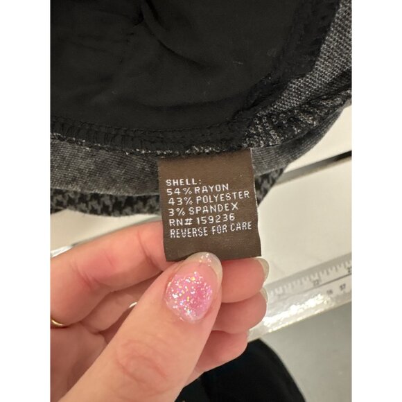 J.McLaughlin Womens Houndstooth Patterned Slim Fit Pants Size 0 Black/Gray Rayon - Picture 12 of 13